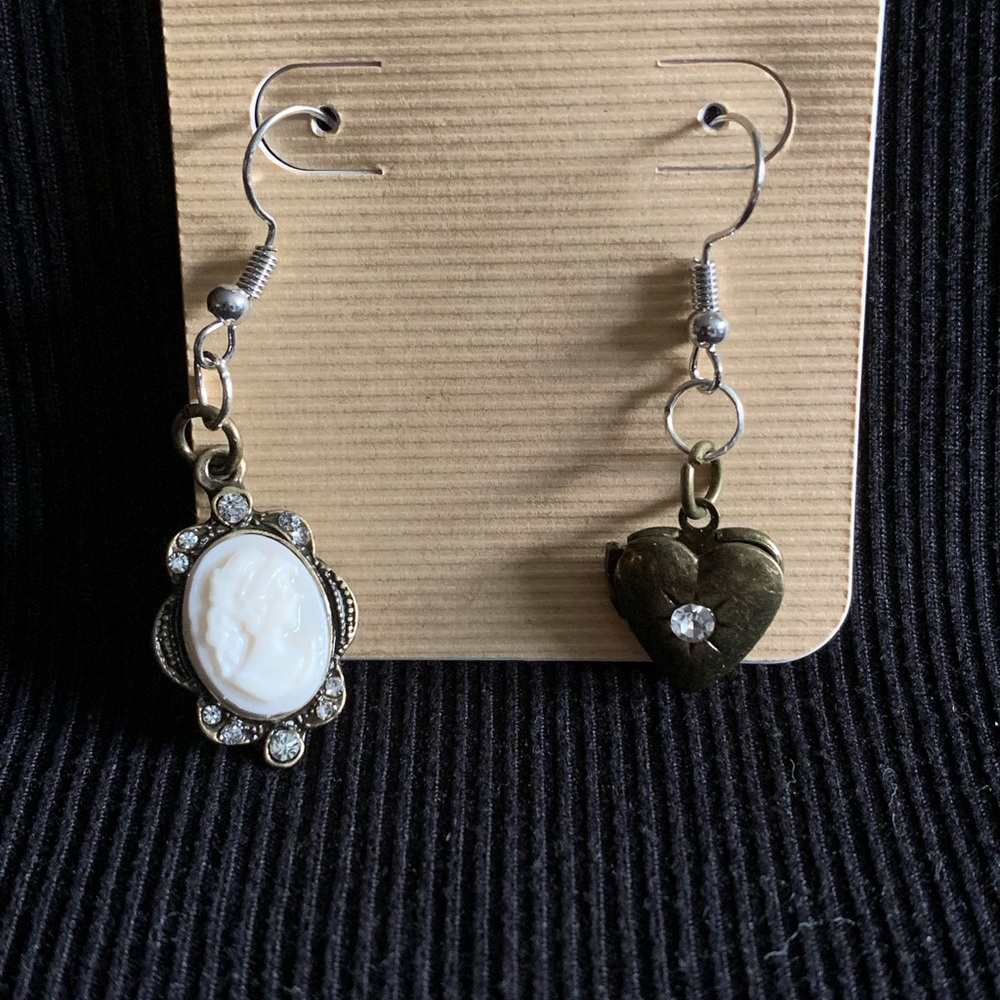 Unique one of a kind handmade vintage old earrings